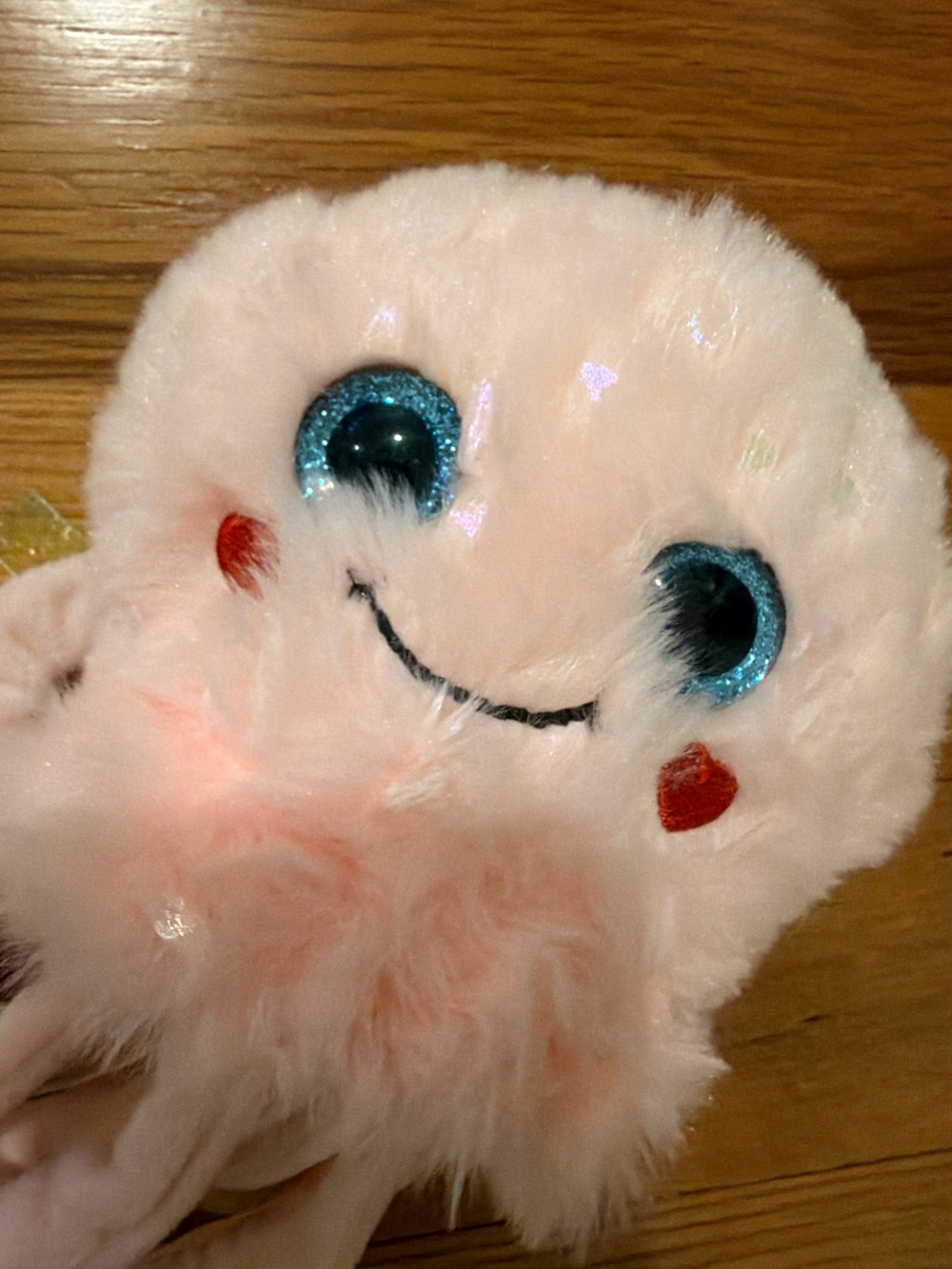 Plush Pink Jellyfish Stuffed Animal Toy - Soft Blue-Eye Design
